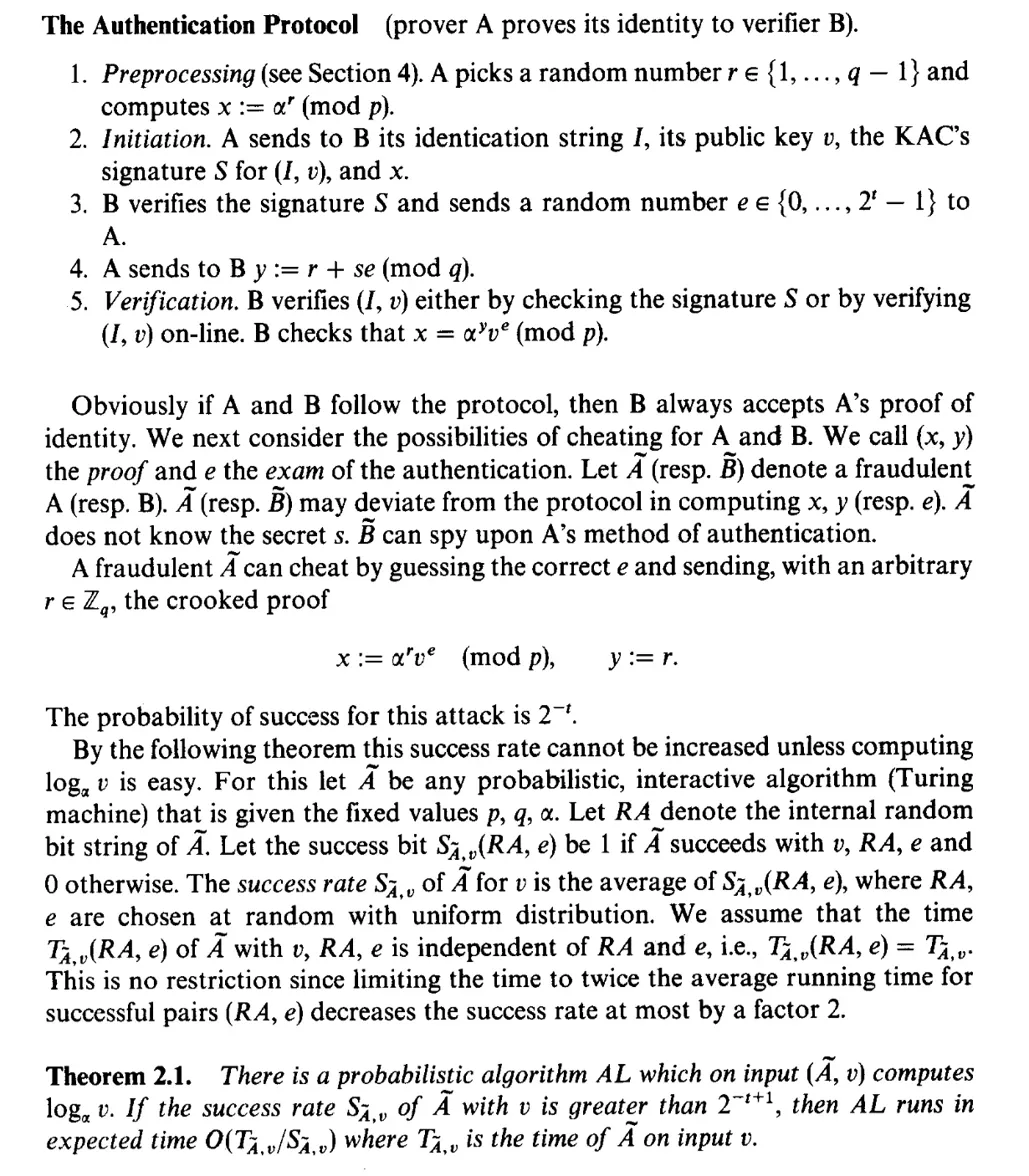 Schnorr's Protocol for Discrete Log - Academic cryptography paper